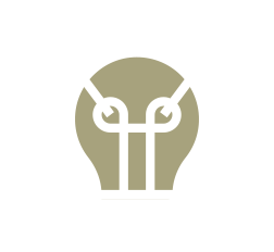A lightbulb icon with a dashed circle border and protruding arrows.